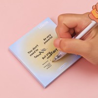 Bloc-notes adhésif carré 8x8cm couleur unie dégradé jaune-œuf, surligneur pour étudiants, bloc de messages, pour examens, bureau, à emporter, réutilisable, logo personnalisé