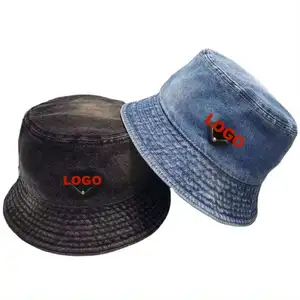 QY101110 Роскошные Дизайнерские шляпы-ведра известных брендов джинсовые однотонные модные рыбацкие шляпы-ведра с широкими полями