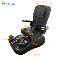 Fauteuil de luxe de couleur personnalisée sans plomberie noir pour pieds massage et pédicure pour salon