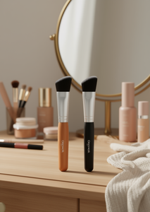 GRENOLIC Angled <b>Foundation</b> Brush Wood Handle Synthetic Hair Makeup Tool For <b>Foundation</b> Application - Product Image 2