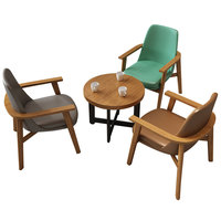 HUALIN Ensemble de table et de chaises de salle à manger en bois massif de style moderne pour restaurant, hôtel, café, canapé, siège de carte