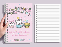 Xindars - Cuaderno de Espiral A5 con Hojas Sueltas, Agenda Impresa, Diario para Niñas, Estudiantes Escolares, Mini Colores Pastel, Venta al por Mayor