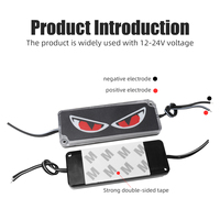Feu arrière LED 12V pour moto, œil de démon rouge et bleu, mini lampe d'avertissement pour système d'éclairage moto