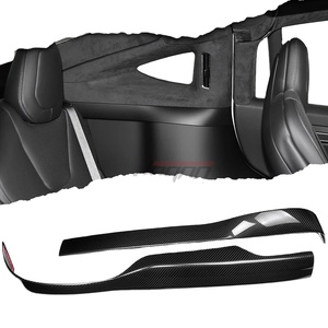 ชุดแต่งคาร์บอนไฟเบอร์ 2 ชิ้น สำหรับตกแต่งภายในรถยนต์เทสล่า รุ่น X ปี 2024 2025 บริเวณเสา C ด้านหลังเบาะนั่ง  แผงกลาง  พร้อมอุปกรณ์ตกแต่ง - Product Image 2