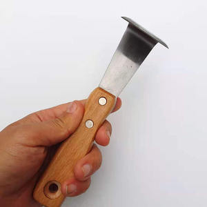 Couteau à écorcer à manche en bois, tête droite, en acier, outil de jardin durable pour l'élimination des maladies des arbres - Product Image 3