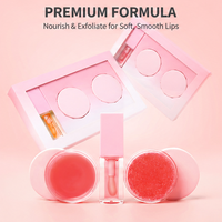 Kit 3-en-1 de gloss vegan waterproof repulpant, masque et exfoliant pour les lèvres, avec logo personnalisé, huile brillante aux fruits, vente en gros