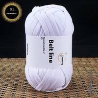 Prix Spécial Panier de Rangement au Crochet Fait Main en Fil Mélangé Rayonne/Polyester Teint Haute Ténacité - Kit de Bande de Tissu Plat en Maille