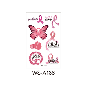 Autocollants de <span class=keywords><strong>tatouage</strong></span> imperméables temporaires personnalisés de la série Pink Ribbon Day pour hommes et femmes - Product Image 6