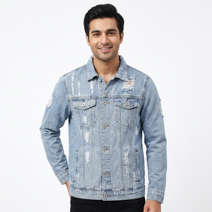 2026 New Arrival Fashion <b>Denim</b> <b>Jacket</b> Wholesale Washed <b>Custom</b> Made Men <b>Denim</b> Jean <b>Jackets</b> for Adults Men's OEM ODM Serviced - Product Image 1