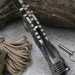 Couteau de poche multifonctionnel Miller T1 personnalisable OEM Z-wear, lame en acier inoxydable, manche en alliage de titane, non réglable - Product Image 6