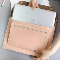 Housse d'ordinateur portable de luxe en cuir végétalien personnalisée de 13 pouces – Sacoche décontractée et durable pour conférences et documents de bureau