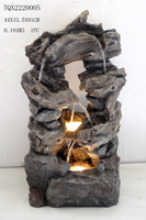 Nouvelle Fontaine Décorative de Jardin D&D en Résine, Style Zen Asiatique, Fontaine de Montagne en Pierre, Fabriquée en Matériaux de Haute Qualité pour l'Extérieur, Décoration Toutes Saisons