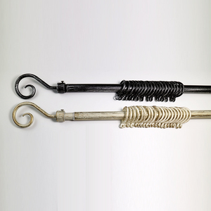 Tringles à rideaux et ensembles de draperies modernes en métal à prix abordable avec embouts torsadés en forme de <span class=keywords><strong>cage</strong></span> pour fenêtres - Product Image 1