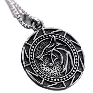 Yunnique – collier avec pendentif tête de loup Viking en acier inoxydable, design animal géométrique, bijoux cadeau unisexe - Product Image 4