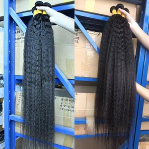 Extensiones de Cabello Humano Liso Yaki, Grado 12A, Cabello Virgen Indio con Cutícula Alineada, Sin Procesar, Doblemente Estirado, Extensiones de Cabello Liso Rizado - Product Image 4