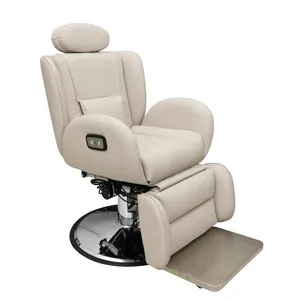 Prix d'usine vente en gros, équipement de Salon, chaise de barbier Portable blanc Durable, chaise de coiffeur électrique inclinable