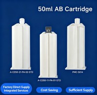 Kartrid Sealant Kosong 50ML 1:1 PBT PP Dua Komponen AB untuk Perekat Dua Bagian Epoxy Silikon Poliuretan