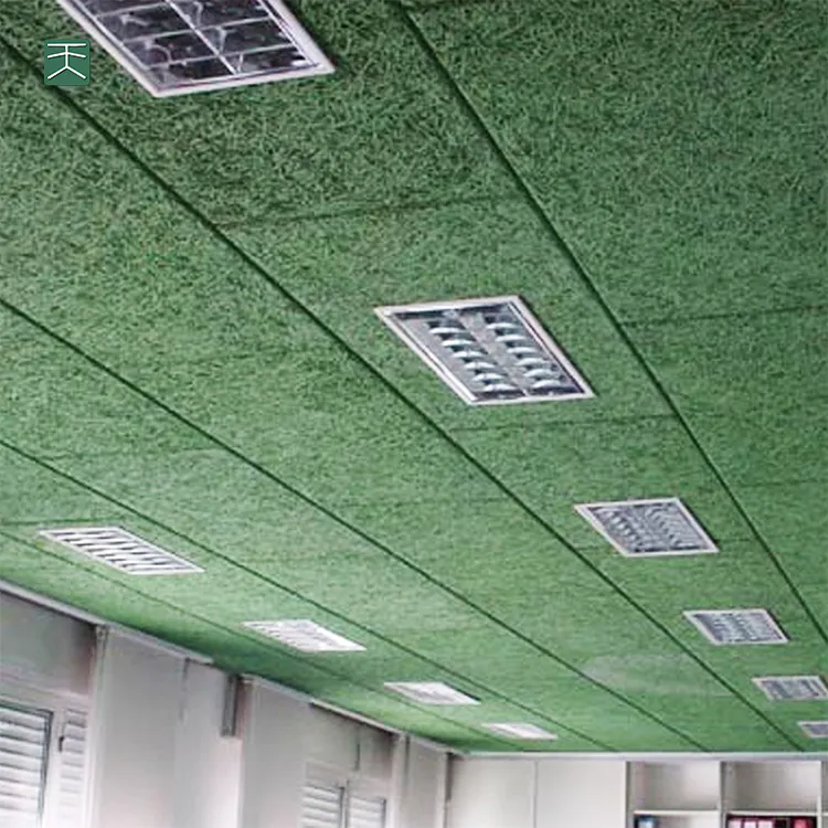 Tiange Interor camera soffitto e parete decorazione acustica insonorizzata pannelli del soffitto legno pannello di lana soffitto acustico