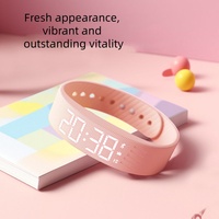 Bracelet Connecté Intelligent AMOLED GPS Podomètre de Course Réveil Vibrant Carré en Silicone pour Hommes, Femmes et Étudiants