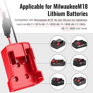 Cable de Alimentación de CC de <span class=keywords><strong>12</strong></span> AWG Compatible con Batería <span class=keywords><strong>Milwaukee</strong></span> de 18V, Adaptador de Corriente para PC, para Niños Peg-Perego - Product Image 3