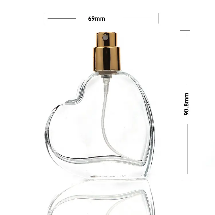 Wholesale Creative Design Heart Shape 35ml Spray Perfume Glass Bottle