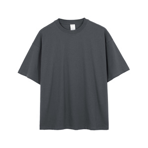 Vente en gros High Street <span class=keywords><strong>Ins</strong></span> 230g épaissi Double surdimensionné ample T-shirt à manches courtes Version de base Chemise - Product Image 5