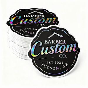 Custom Writable Holographic Colorful Self-Adhesive Die Cut <b>Sticker</b> Raised Spot <b>UV</b> Printing Waterproof PVC <b>Stickers</b> Sheet Small - Product Image 1