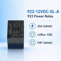 BAOCHENG 922 12VDC SL A 4-pins PCB elektromagnetische vermogensrelais 25A max. belasting zwarte vlamvertragende behuizing TV 8 gecertificeerd 1HP