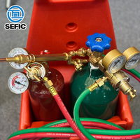 Kit portable de soudage et de coupe d'oxygène 4L/2L acétylène avec mallette de rangement pour outils de soudage torche de coupe au gaz