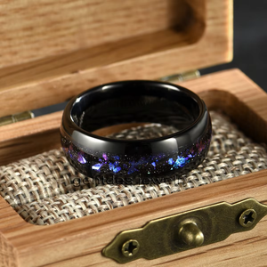 Gentdes JewelryファッションタングステンギャラクシーリングウェディングバンドDainty Violet Arenaceous Stone Inlay Engagement <span class=keywords><strong>Rings</strong></span>ジュエリー - Product Image 3