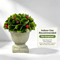 Plante artificielle en pot de 6 pouces, type topiaire en forme de dôme, en buis avec baies, pour urne ou pot de fleurs, en matériau PE écologique, pour extérieur, maison, bureau, table