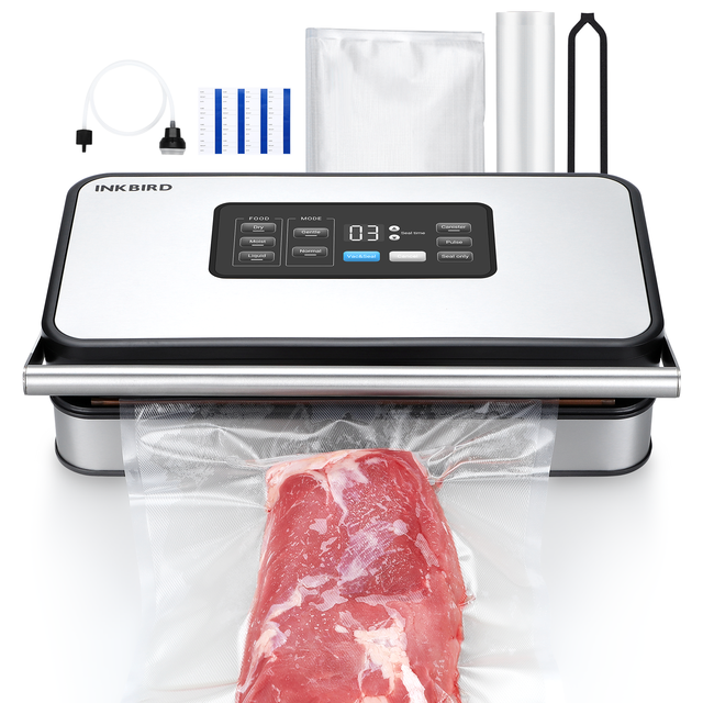 INKBIRD INK-VS04 Home Food Vacuum Sealer Machine with Starter Kit Dual Motor Dry Moist Liquid Mode for Kitchen
