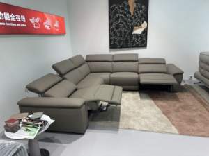 Maßgefertigtes Premium-Leder Elektrisch Verstellbares Modulares Funktionales Komfortables Eck-Schiebe-L-förmiges Relaxsofa-Set - Product Image 5