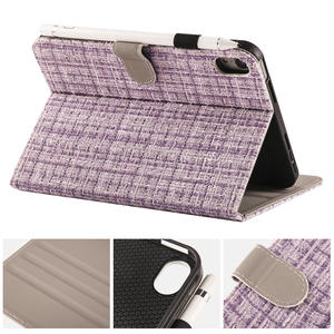 Funda para tableta de PU con patrón de tela para <span class=keywords><strong>iPad</strong></span> 10th Air 3 4 <span class=keywords><strong>5</strong></span> Mini con correa para bolígrafo, funda para tableta para Samsung A7 8 9 para <span class=keywords><strong>Xiaomi</strong></span> <span class=keywords><strong>5</strong></span> 6 <span class=keywords><strong>Pro</strong></span> - Product Image 6