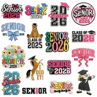 Autocollant en tissu pour les diplômés du lycée 2026, broderie sur ordinateur, patch coloré, badge brodé, accessoires vestimentaires