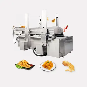 TCA pork rinds frying automatic machine continuous gas potato chips fryer meat nut deep frying machine
