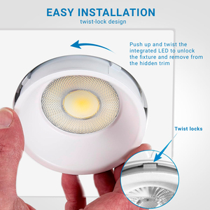 Plafonnier anti-éblouissement 4'' 15W carré ou rond encastré ou sans encastrement, éclairage LED avec certificat ETL - Product Image 3