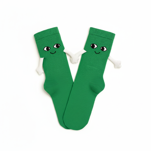 Green Jacquard Pattern Couple's <b>Socks</b> Breathable and <b>Warm</b> for Daily Use and All Seasons Custom Logo Novelty Print - Product Image 2