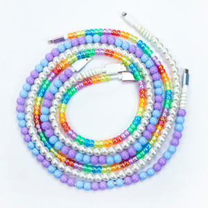 2024 Fabriek Groothandel Sieraden <span class=keywords><strong>String</strong></span> Kralen Usb Kabel Snel Opladen Mobiele Telefoon Datakabel Aangepast 1M 2M Voor Iphone Androird - Product Image 1