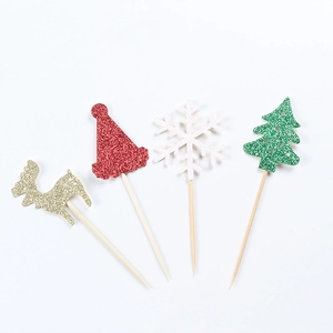 Pics d'arbre de Noël pour la décoration de gâteaux Ensemble de cure-dents de <span class=keywords><strong>sapin</strong></span> miniatures pour Cupcakes Plateaux de fruits Plateaux de fromages - Product Image 3