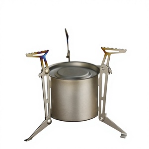Estufa de Alcohol de Titanio Puro para Exteriores, Quemador Ajustable con Soporte Integrado, Fuego Intenso Universal, Estufa Portátil para <span class=keywords><strong>Camping</strong></span> y Picnic - Product Image 1
