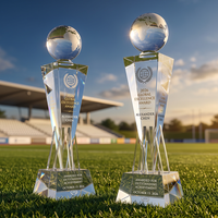 Trofeo de Cristal Personalizado de Alta Calidad, Medalla con Diseño de Continente Esmerilado, Premio para Torneos Deportivos