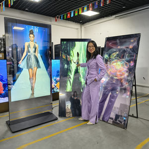 Écran publicitaire numérique et d'affichage LCD tactile capacitif sur pied pour intérieur, 32, 43, 55, 65 pouces, Android, effet miroir magique - Product Image 1