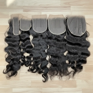 <span class=keywords><strong>Cabello</strong></span> Humano Virgen Sin Procesar, Ondulado, con Cierre <span class=keywords><strong>de</strong></span> Encaje y Frontal, <span class=keywords><strong>Color</strong></span> Negro Natural - Product Image 1