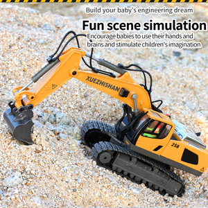 2024 Sản phẩm mới 2.4G quy mô điều khiển từ xa hợp kim máy xúc Xe ủi đất Dumper với dấu hiệu <span class=keywords><strong>RC</strong></span> Die Cast xây dựng xe tải đồ chơi thiết lập - Product Image 3