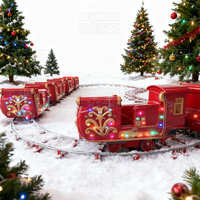 Train de Noël pour centre commercial, train électrique sans rails pour visites touristiques avec décorations de Noël pour les fêtes