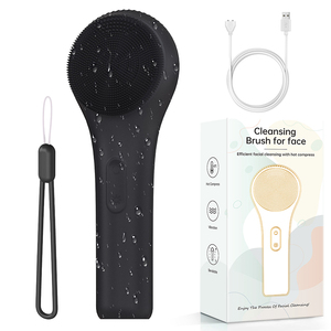 <b>Heating</b> and 5 Gears Adjustable Vibrating Baby Food Grade Silicone Face Brush IPX7 Waterproof Face Cleaner - Product Image 1