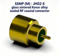 Connecteur coaxial RF mâle scellé en verre fritté SSMP (M) JGD2-S1 50 Ohm DC-50GHz en alliage Kovar VSWR 1.4 -65~+260