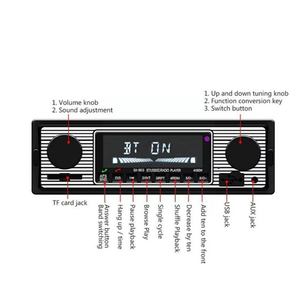 <span class=keywords><strong>Autoradio</strong></span> sans fil 1 Din BT rétro, lecteur multimédia MP3, AUX, USB, FM, lecteur audio stéréo <span class=keywords><strong>vintage</strong></span> avec télécommande - Product Image 5