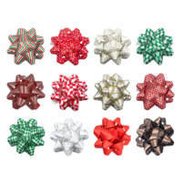 Grand nœud étoile en ruban métallique plastique de 10 pouces pour Noël, anniversaire, Halloween, fête, emballage cadeau, mariages, fêtes